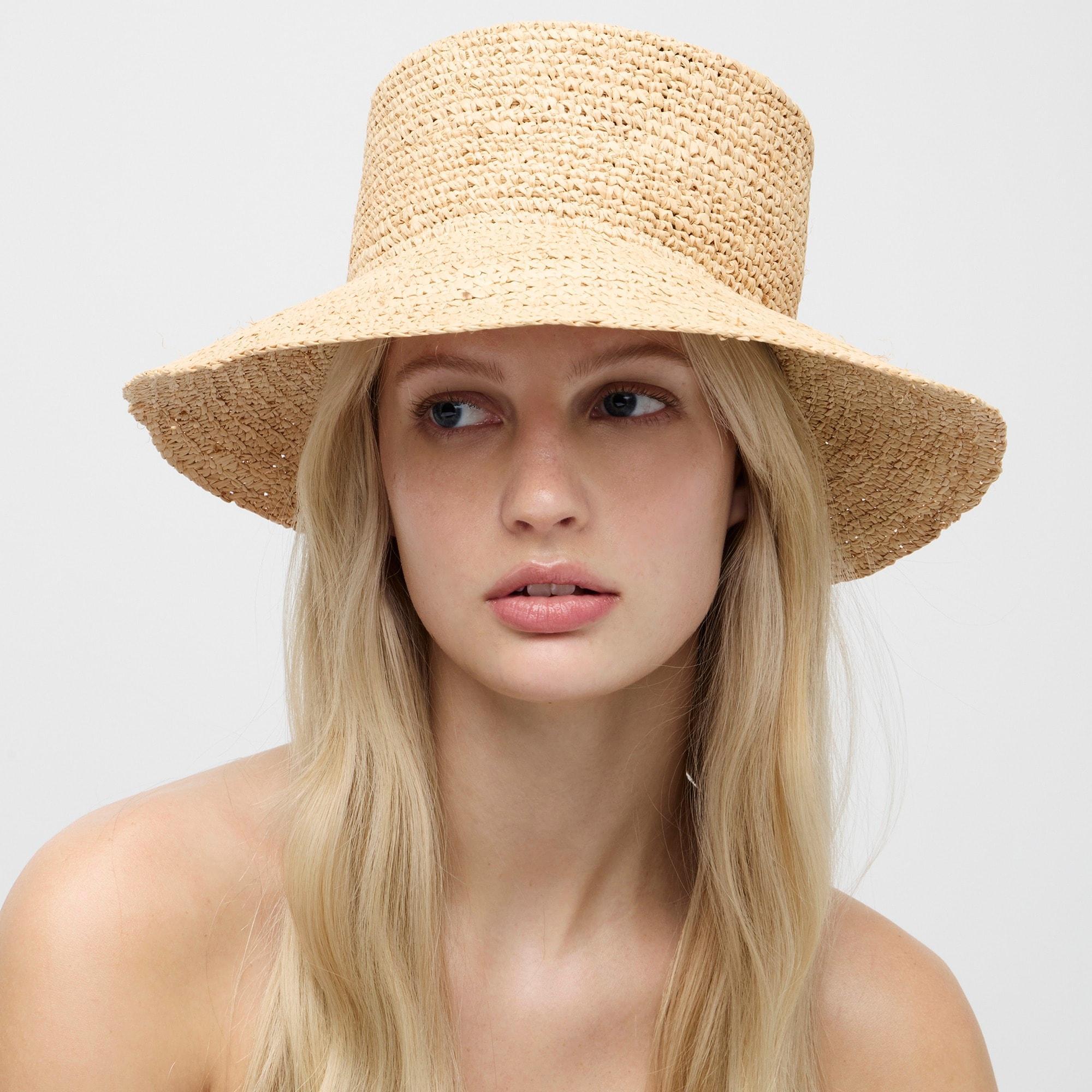 Wide-brim raffia bucket hat product image