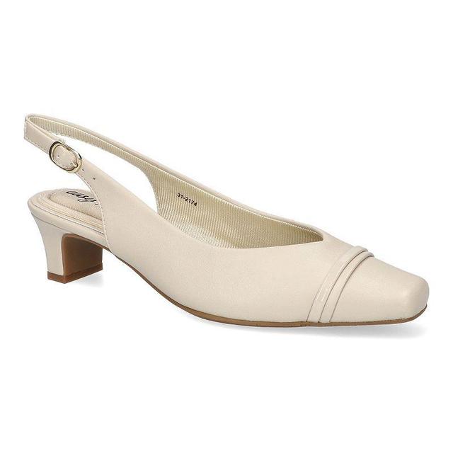 Easy Street Sayo Womens Square Toe Slingback Pumps Ivory Product Image