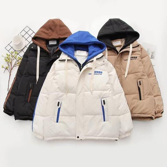 Two-Tone Lettering Zip Jacket Product Image