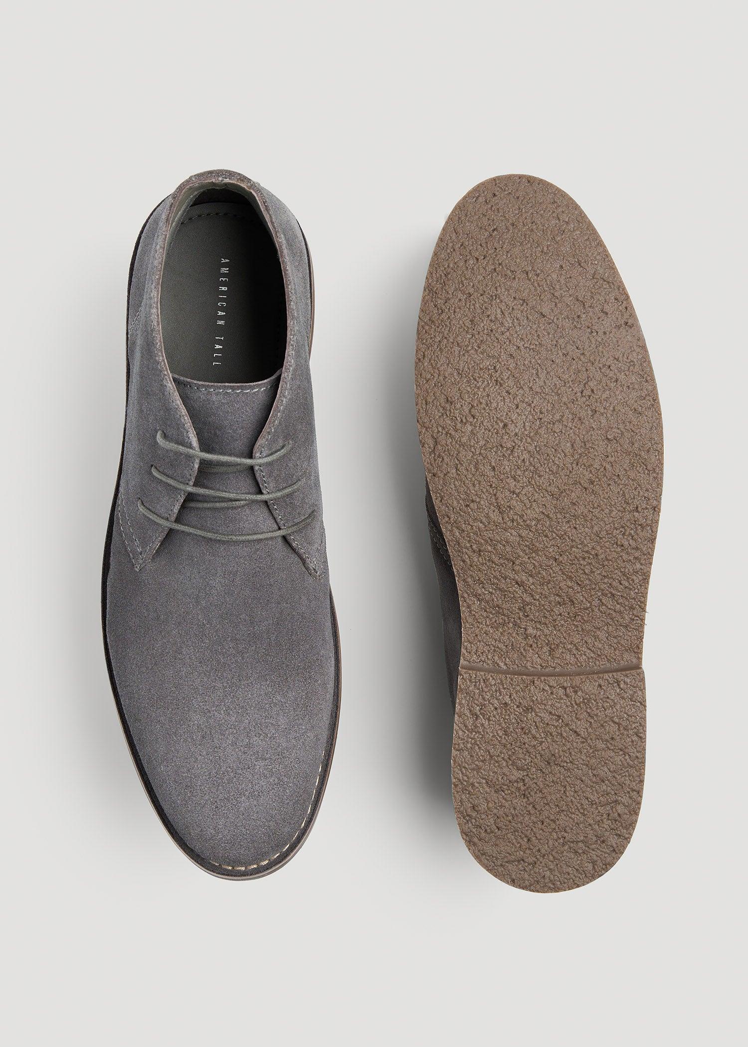 Men's Suede Desert Boots Size 13 to 15 in Grey Product Image