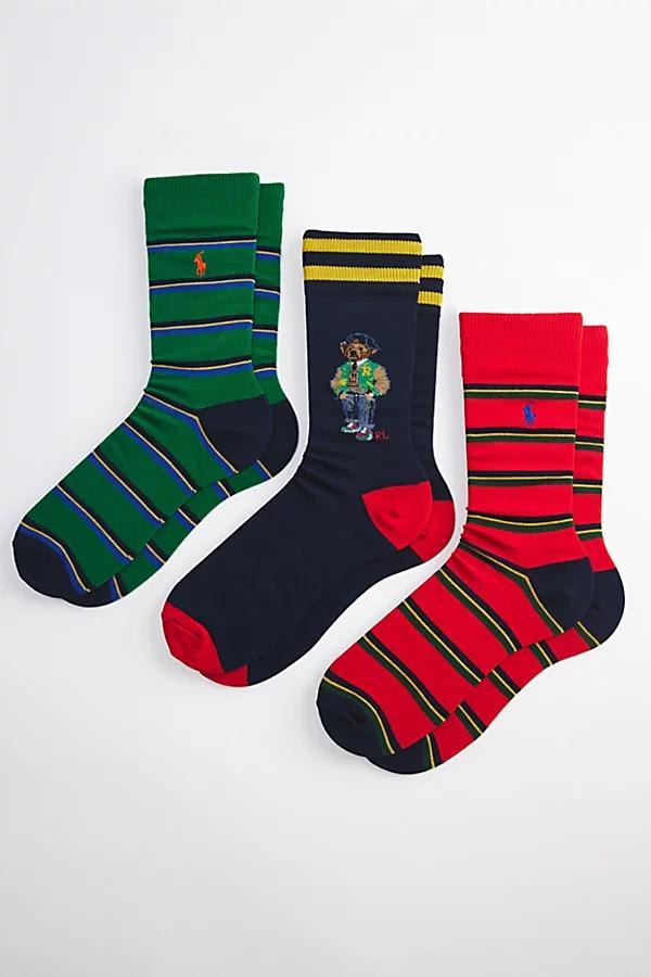 Polo Ralph Lauren American Heritage Bear Crew Sock 3-Pack Mens at Urban Outfitters Product Image