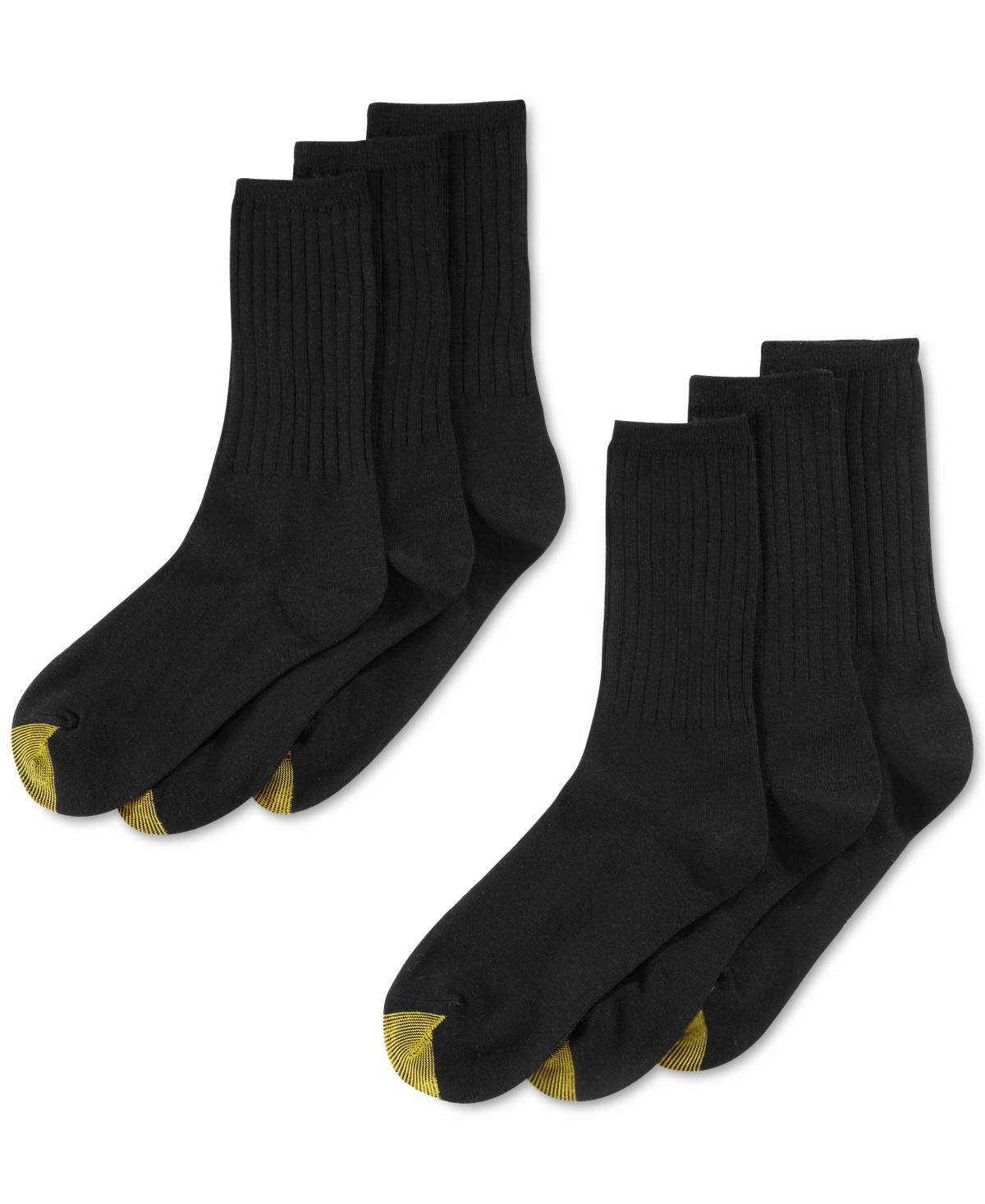 Gold Toe Ribbed 6 Pair Crew Socks Womens Product Image