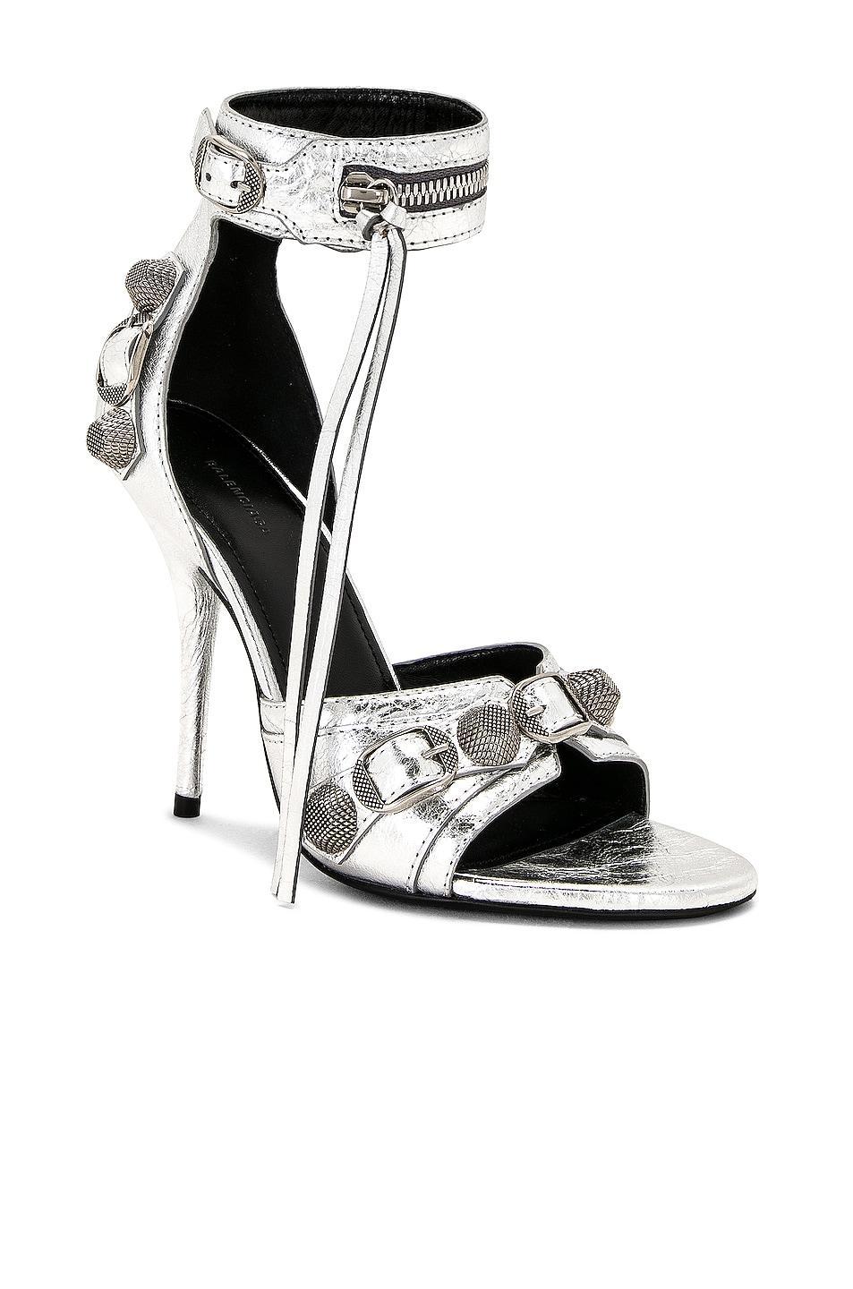 Balenciaga Cagole Sandal in Silver - Metallic Silver. Size 36 (also in 37, 38, 39, 40, 41). Product Image