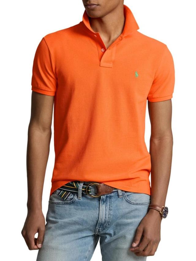 Classic Fit Mesh Polo Shirt In Bright Signal Orange Product Image