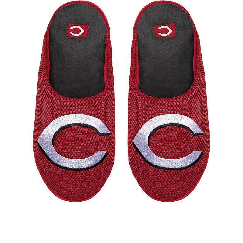 Mens FOCO Cincinnati Reds Big Logo Colorblock Mesh Slippers Product Image