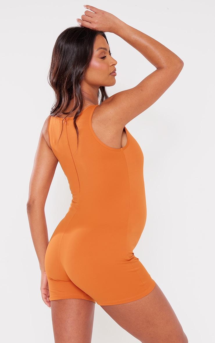 Maternity Burnt Orange Sleeveless Unitard Product Image