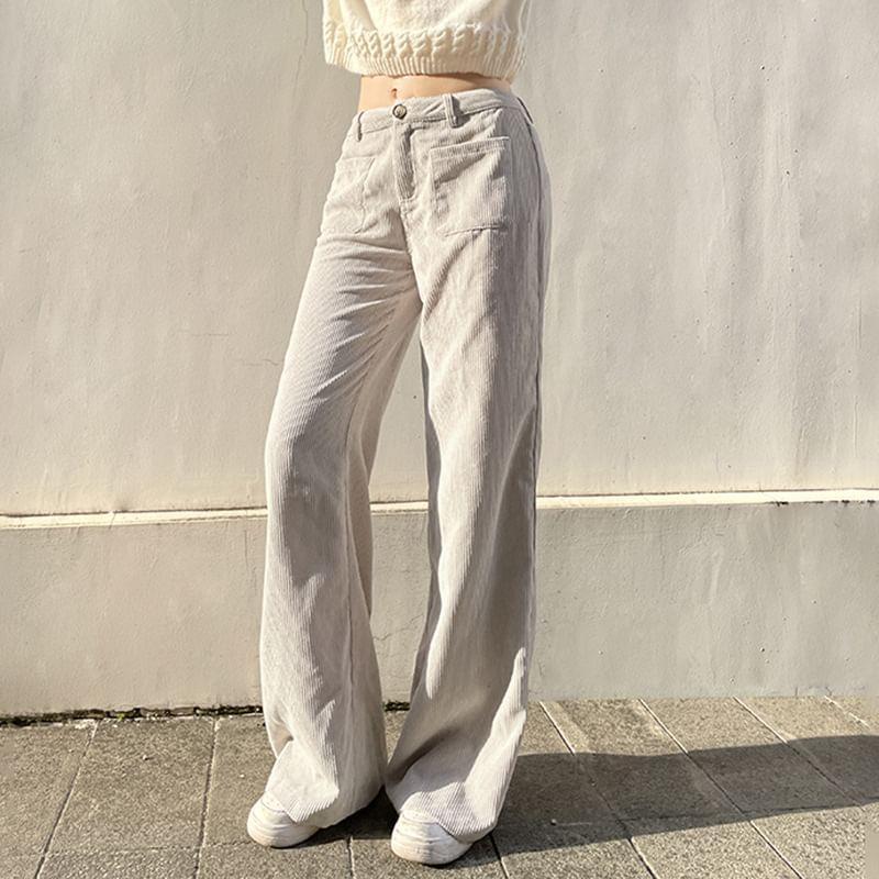 High Rise Corduroy Wide Leg Pants Product Image