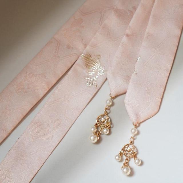 Patterned Faux Pearl Scarf Hair Tie Product Image