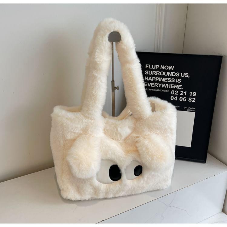 Eyes Embroidered Fluffy Tote Bag Product Image