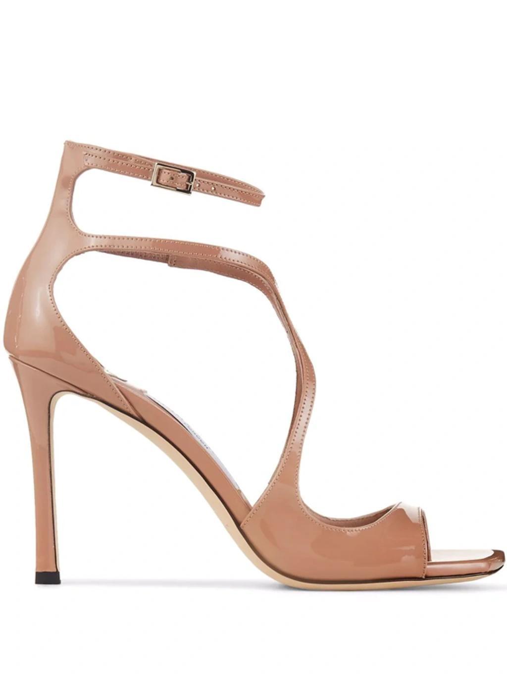 Azia Leather Strappy Stiletto Sandals In Ballet Pink Product Image