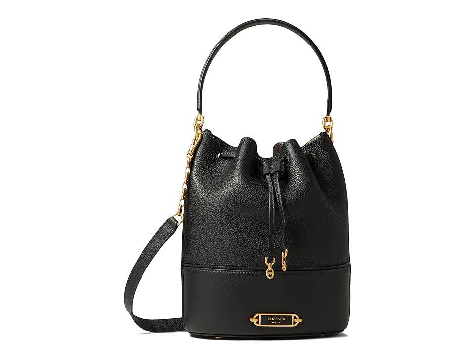 Womens Medium Elevated Pebble Leather Bucket Bag Product Image