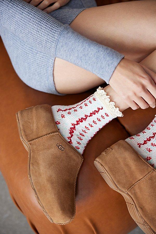 Ruffle Pointelle Crew Sock Womens at Urban Outfitters Product Image