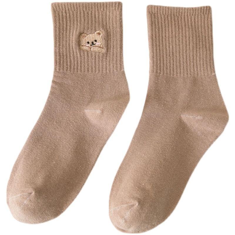 Set of 3: Bear Embroidered Socks Product Image