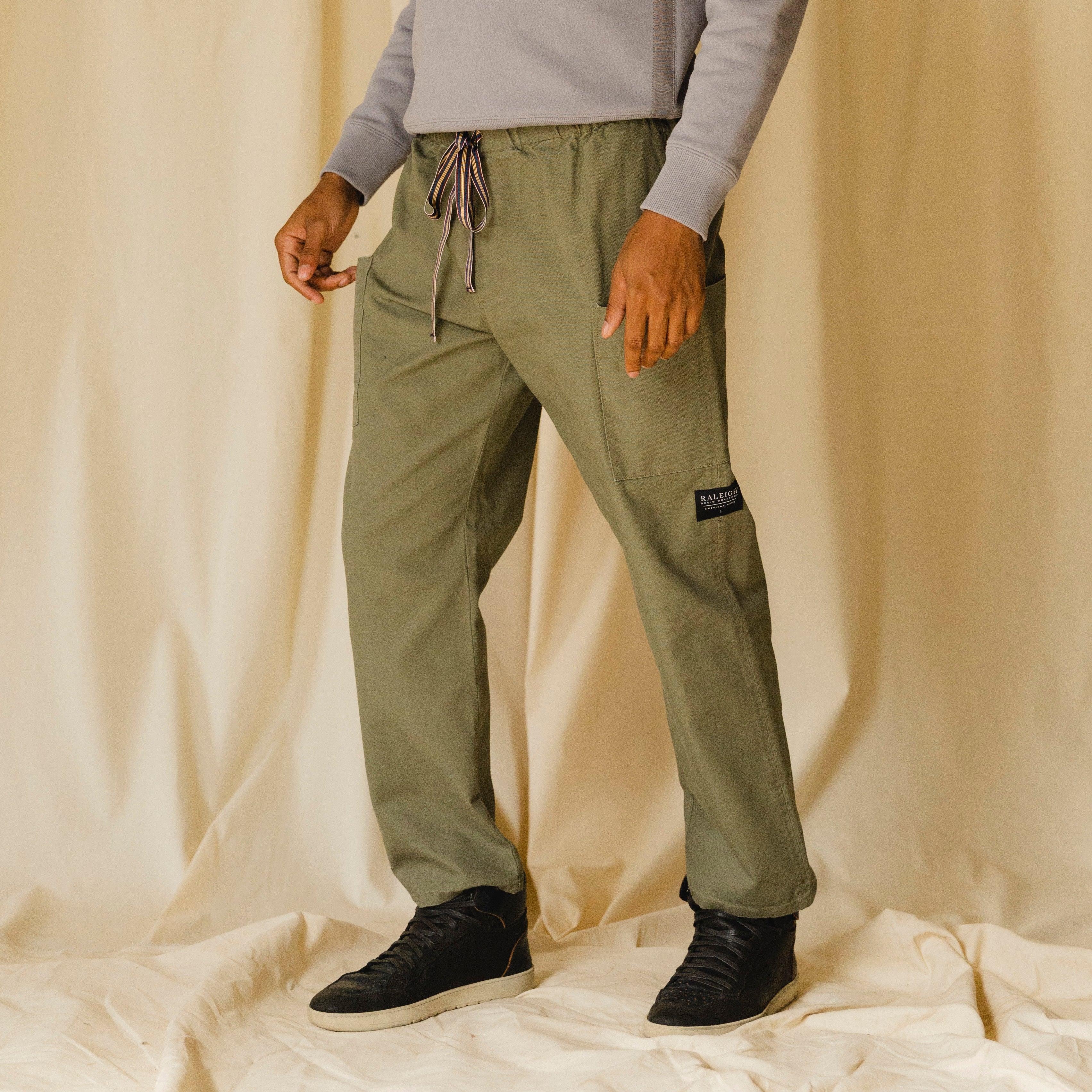 Drawstring Pant | Olive Canvas Male Product Image