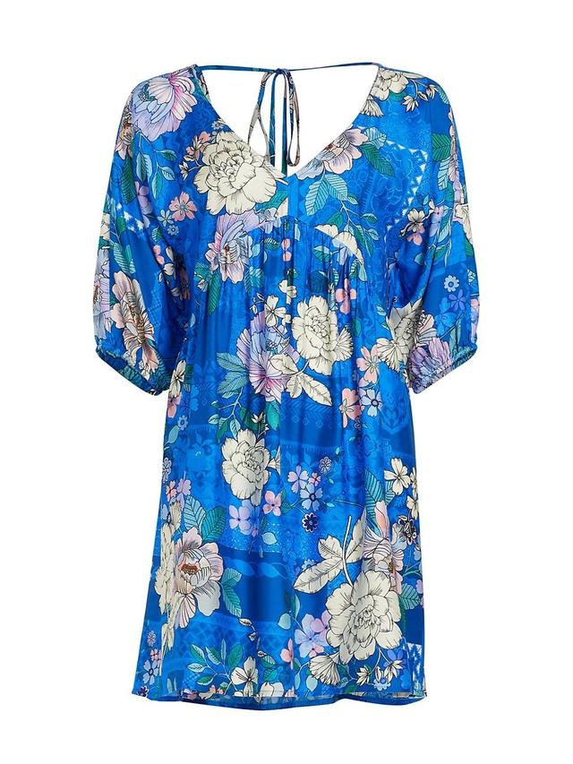 Womens Floral Puff-Sleeve Minidress Product Image