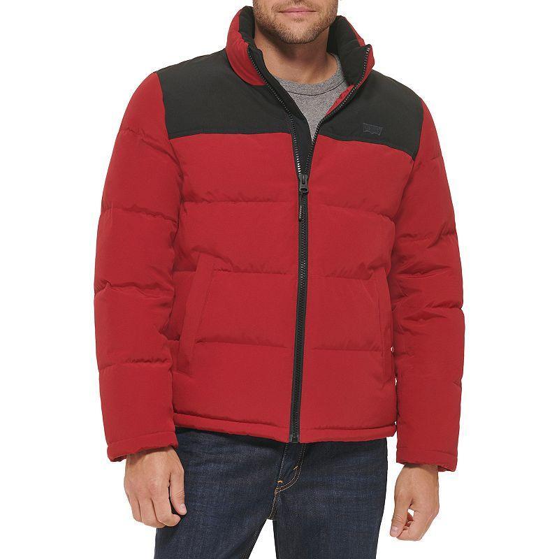 Mens Levis Retro Quilted Puffer Jacket Red Product Image