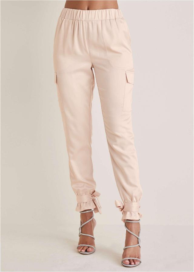 Satin Jogger Pants - Peach Dust Product Image