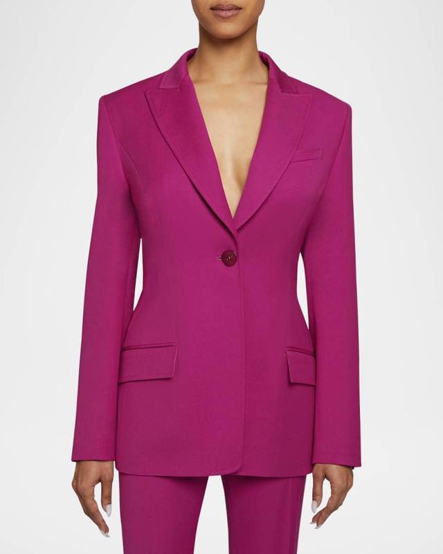 Nelli Single-Button Stretch Wool Blazer Product Image