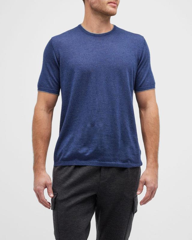 Mens Cashmere T-Shirt w/ Tipping Product Image