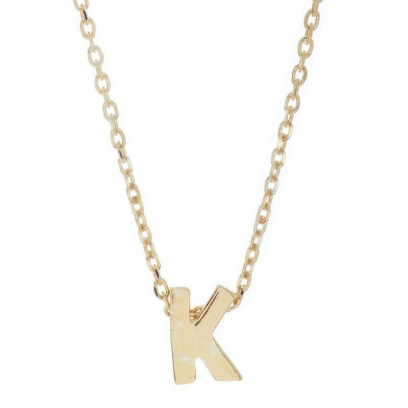 Adornia 14k -Plated Mini Initial Pendant Necklace, 16 + 2 extender - M Product Image