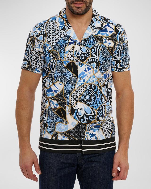 Mens Kintsugi Patchwork Short-Sleeve Shirt Product Image