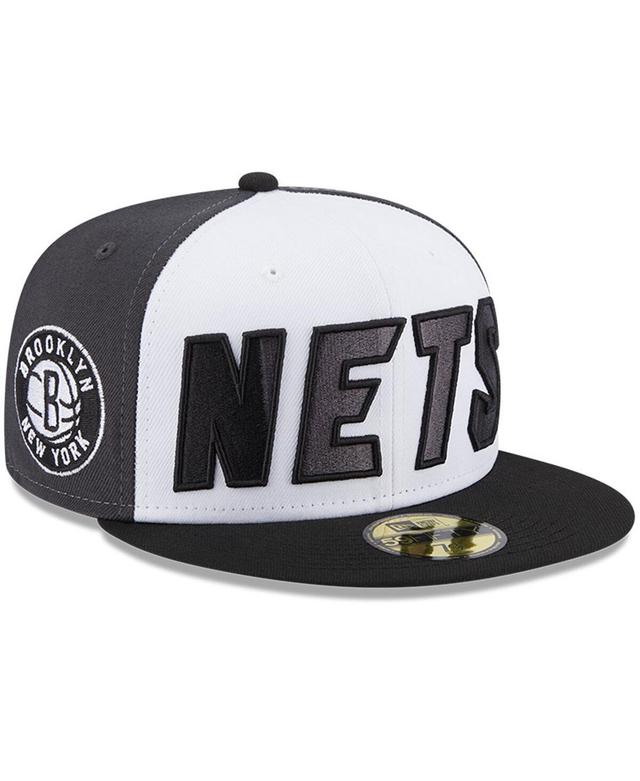 Mens New Era White Brooklyn Nets Back Half 9FIFTY Fitted Hat - White Product Image