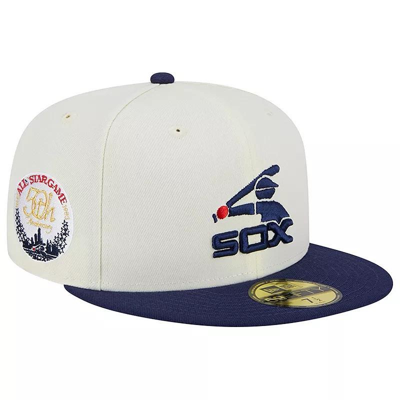 Mens New Era Stone/Navy Chicago White Sox Retro 59FIFTY Fitted Hat Product Image