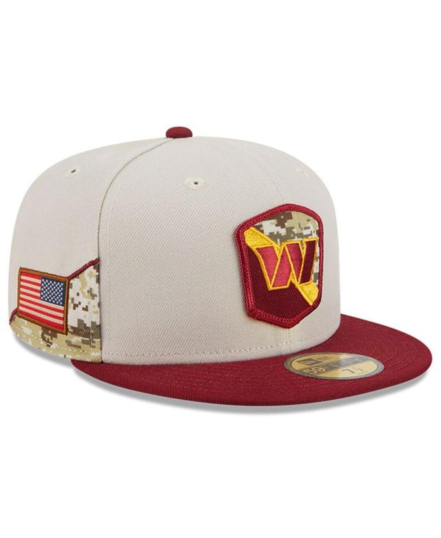 Mens New Era  Stone/Burgundy Washington Commanders 2023 Salute To Service 59FIFTY Fitted Hat Product Image