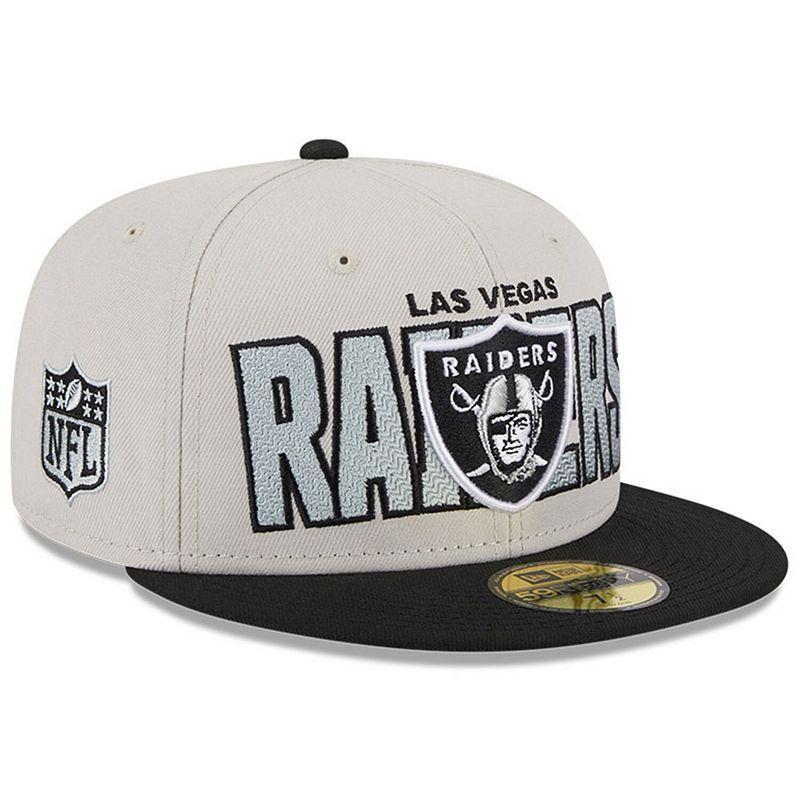 Men's New Era Stone/Black Las Vegas Raiders 2023 NFL Draft On Stage 59FIFTY Fitted Hat Product Image