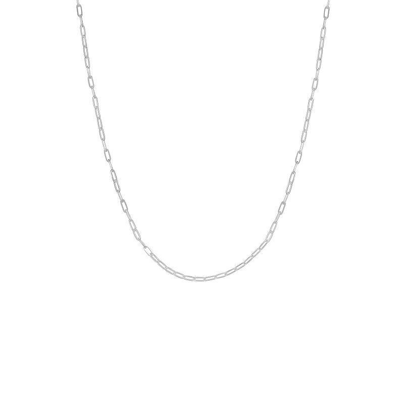 PRIMROSE Sterling Silver Oval Link Chain Necklace, Womens Grey Product Image