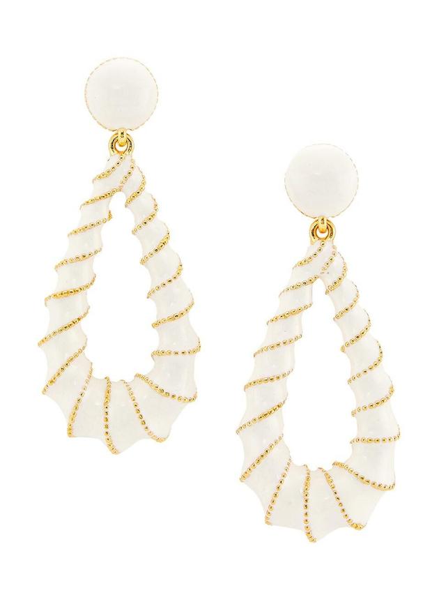 Womens 22K-Gold-Plated, Enamel & Resin Drop Earrings Product Image