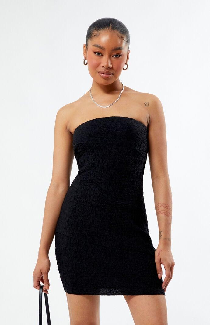 Womens Seamed Strapless Mini Dress Product Image