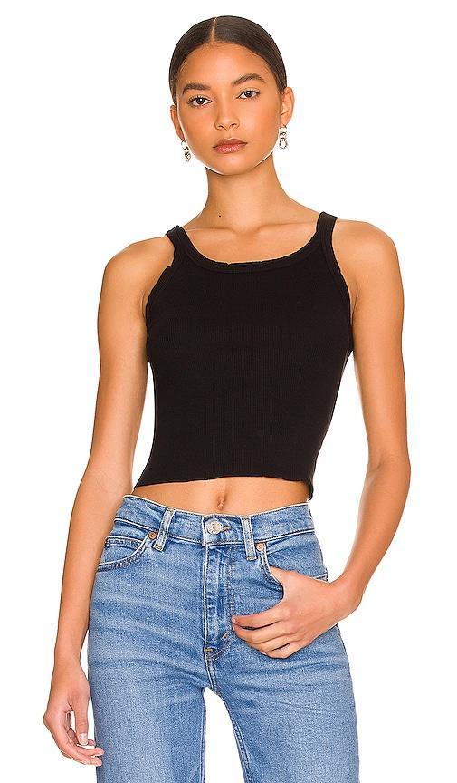 Womens Cropped Rib-Knit Tank Product Image