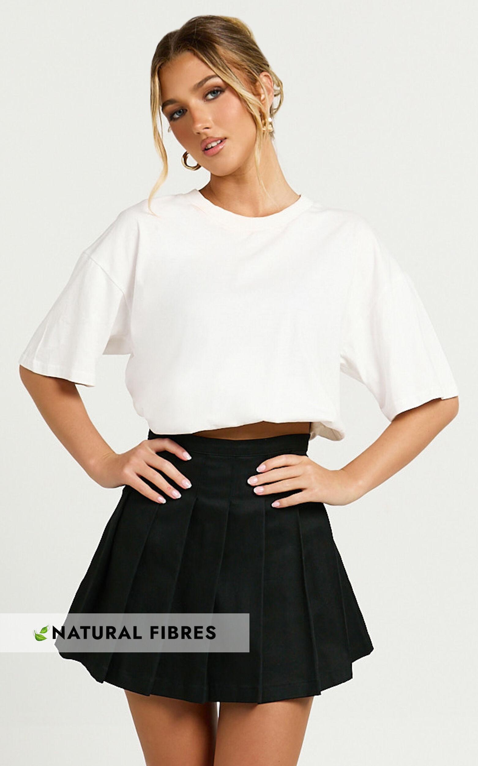 Cailin Mini Skirt - Pleated Skirt in Black Product Image