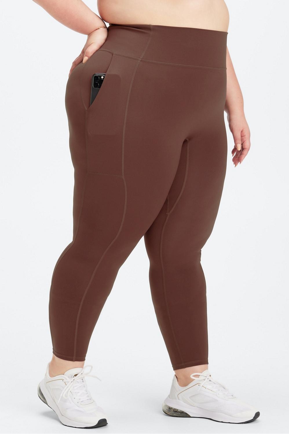 Fabletics Trinity High-Waisted Utility Legging Womens Chicory Coffee plus Size 4X Product Image