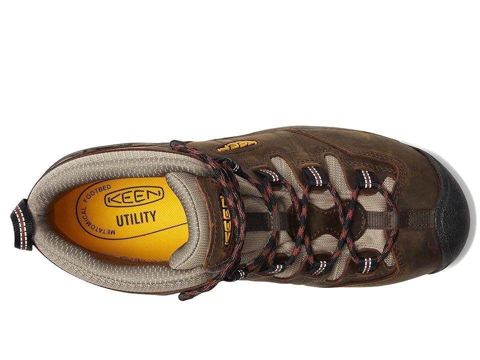 KEEN Utility Detroit XT Mid Soft Toe Waterproof (Black /Leather Brown) Men's Work Boots Product Image