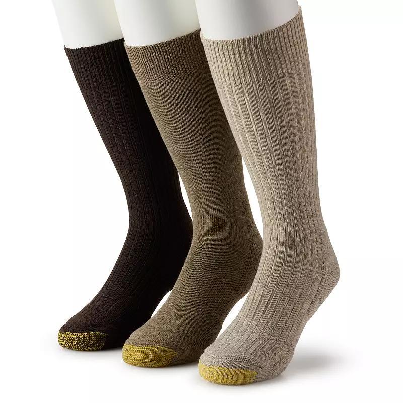 Mens GOLDTOE True Rib Cushion Crew Socks, Mens Product Image