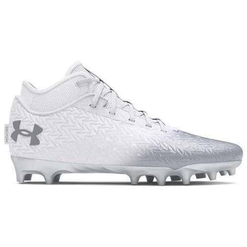 Under Armour Mens Under Armour Spotlight Clone 4.0 MC - Mens Football Shoes White/Metallic Silver/Metallic Silver Product Image