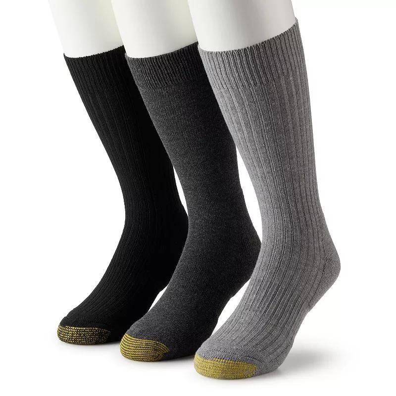 Mens GOLDTOE True Rib Cushion Crew Socks, Mens Product Image