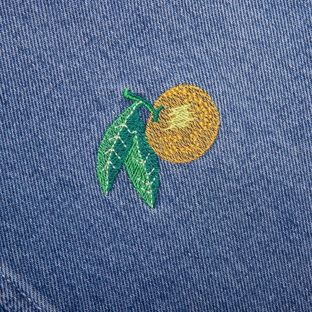 Stone Wash Denim Embroidered Motif Jean - Stone Wash Male Product Image