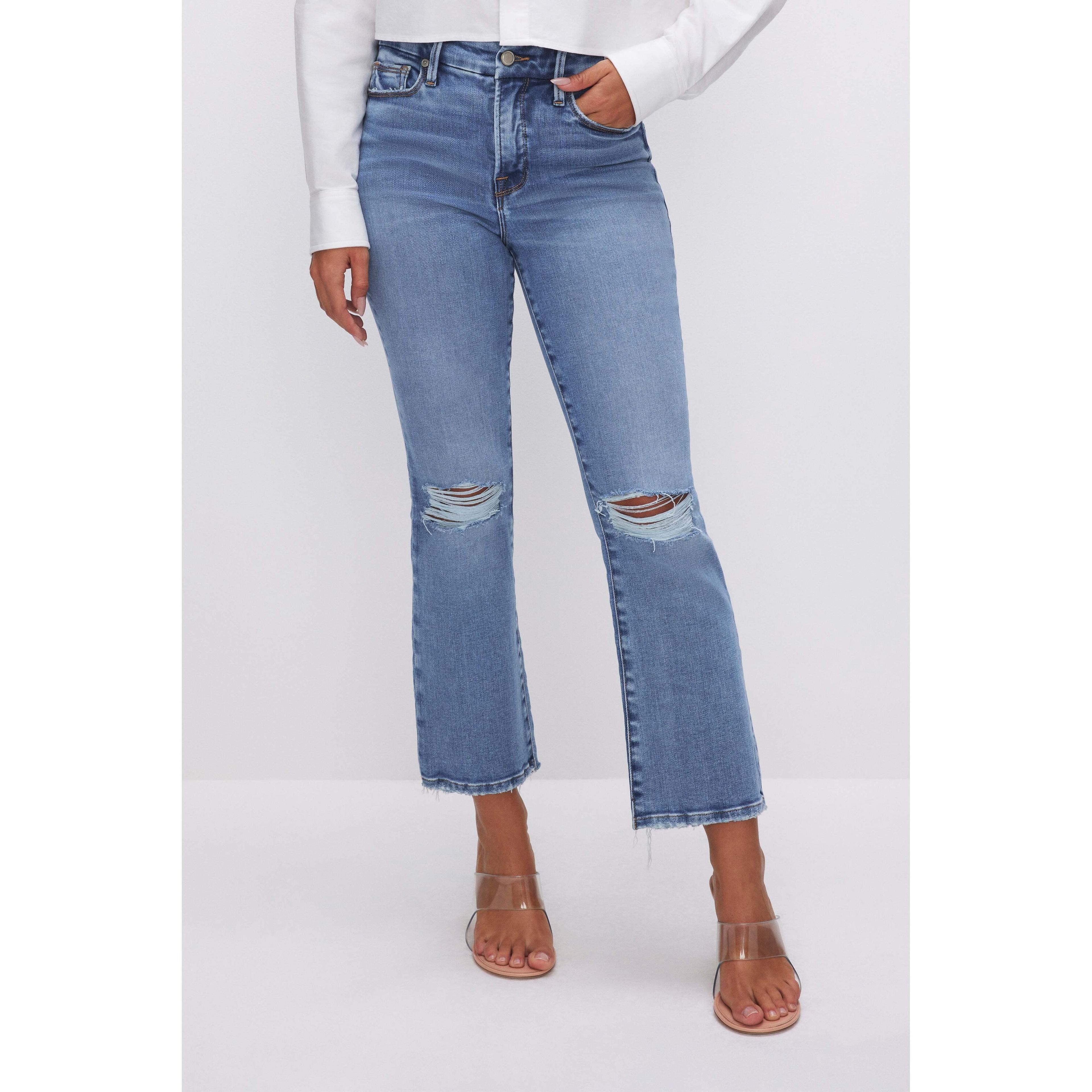 Good American Good Legs Crop Mini Bootcut Jeans Product Image