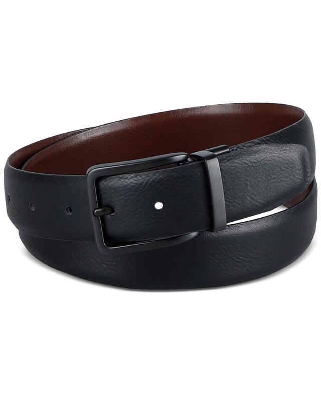 Kenneth Cole Reaction Mens Reversible Pebble-Grain Belt - Black Product Image