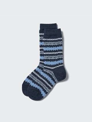 Womens Heattech Socks Fair Isle Navy US W 7.5-10 UNIQLO US Product Image