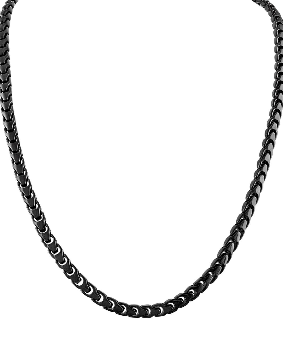 Bulova Mens Link Chain 24 Necklace in Black-Plated Stainless Steel Product Image