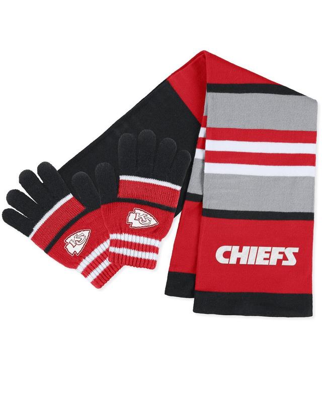 Womens WEAR by Erin Andrews Kansas City Chiefs Stripe Glove & Scarf Set Product Image