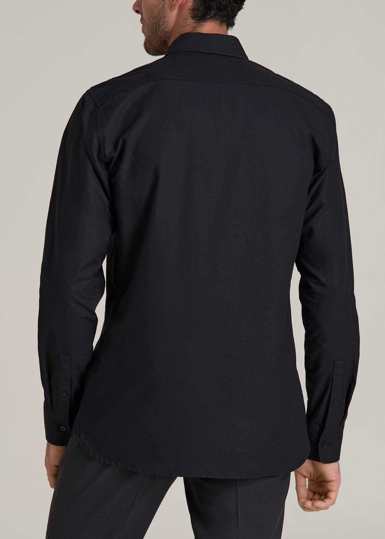 Pinpoint Oxford Shirt for Tall Men in Black Product Image