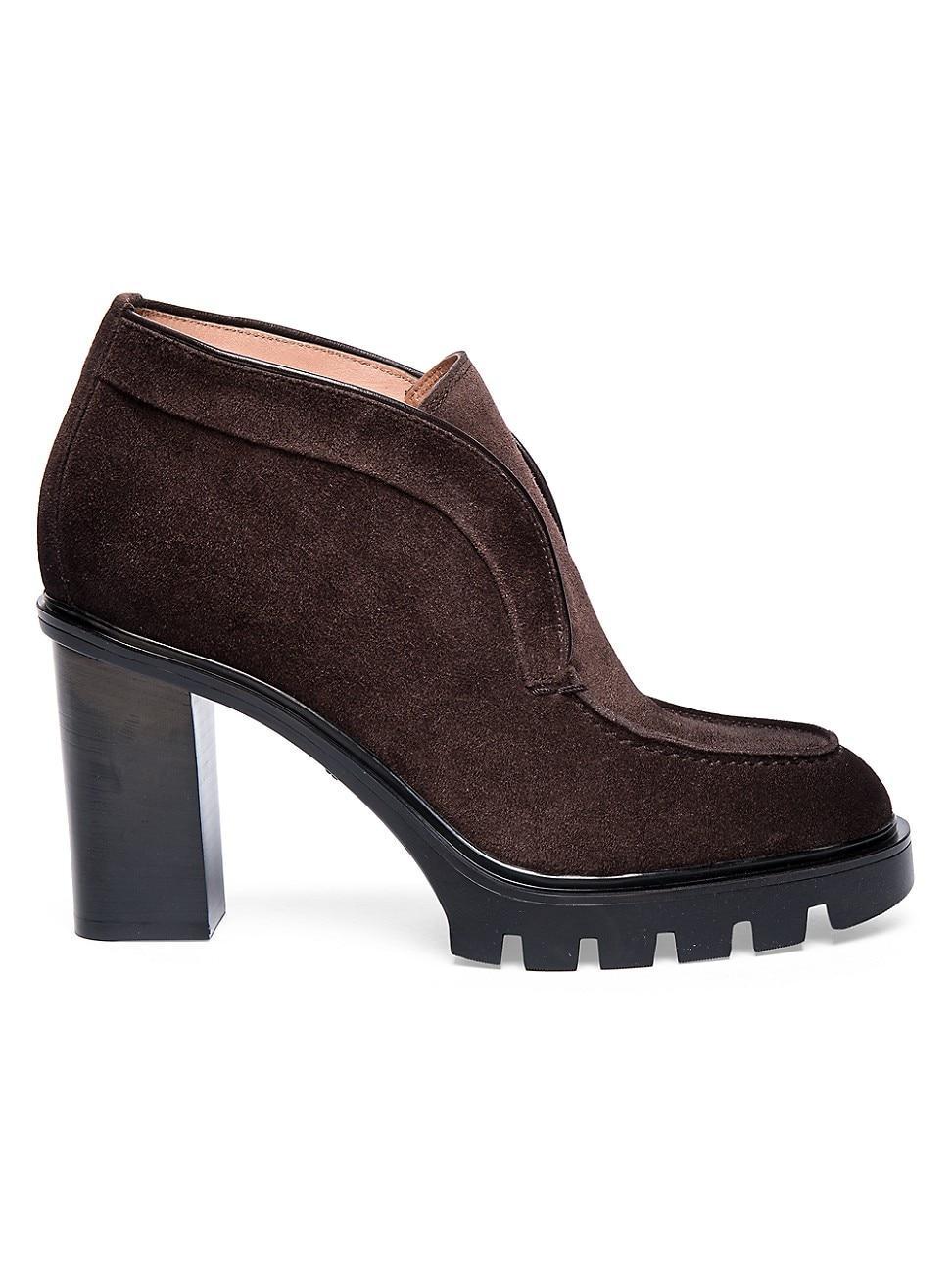 Womens 75MM Suede Lug-Sole Booties Product Image