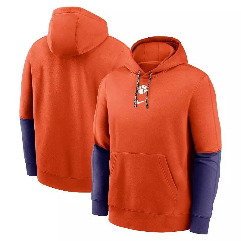 Mens Nike /Purple Clemson Tigers Sideline Club Pullover Hoodie Product Image