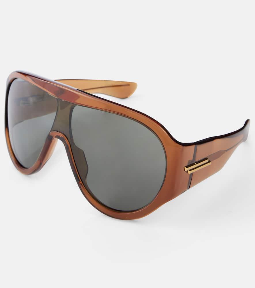 Mask Oversized Sunglasses In Brown Product Image