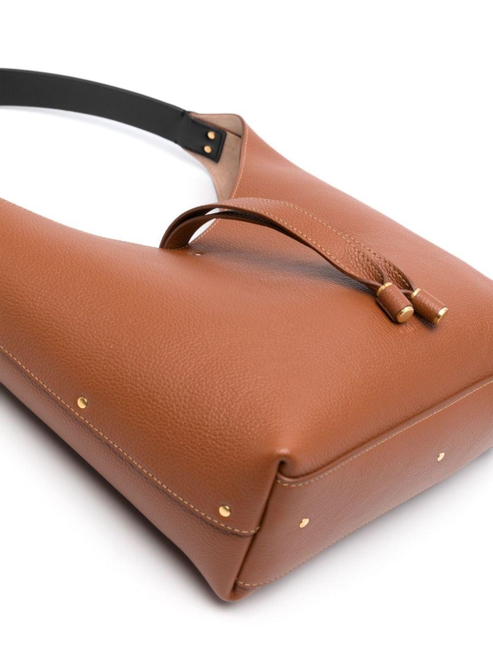 Small Marcie Leather Shoulder Bag In Brown Product Image